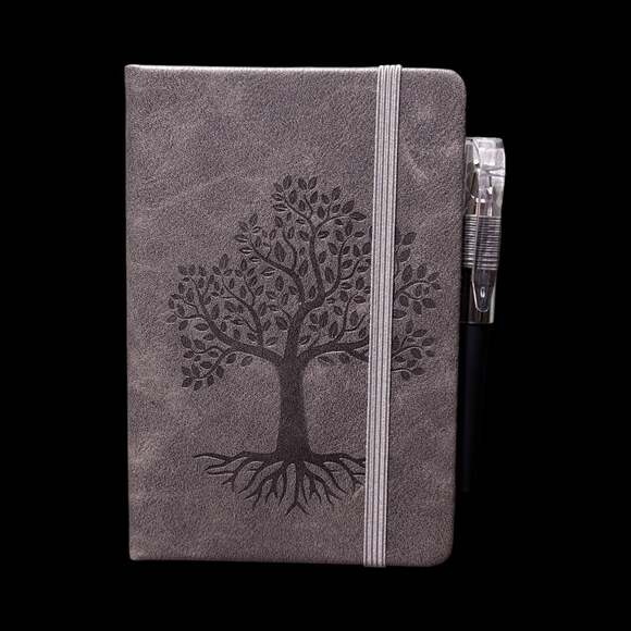 Unknown Other - Dark Gray Tree of Life Embossed Small Hardcover Lined Journal with Pen